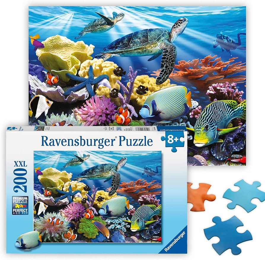 Ravensburger - Ocean Turtles - 200 Piece Jigsaw Puzzle - Stunning, Bold Ocean Scene - Bright Imag... | Amazon (US)