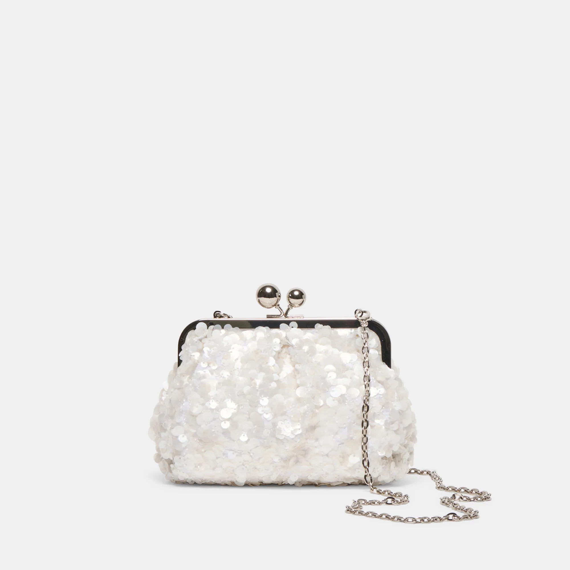 Kendall Clutch White Sequin | DolceVita.com
