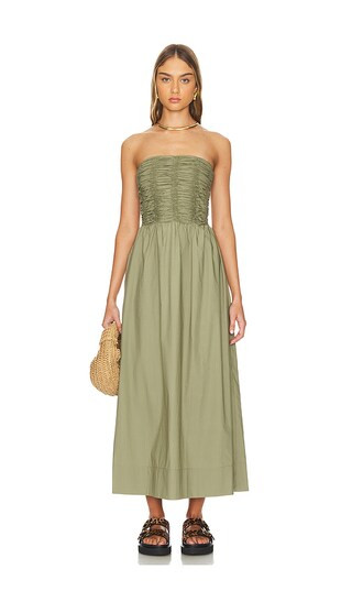 Dominquez Midi Dress in Khaki | Revolve Clothing (Global)