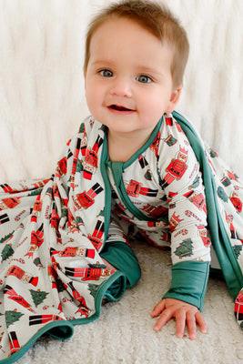 Double-Sided Bamboo Blanket | Toy Soldier Green | Caden Lane