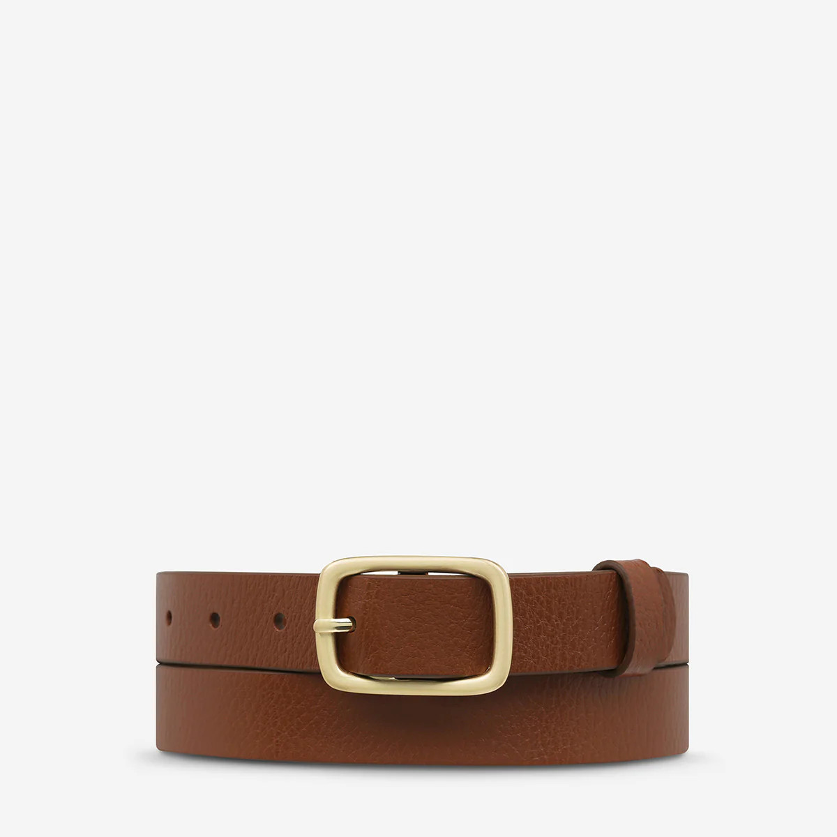 Nobody's Fault Women's Tan/Gold Leather Belt | Status Anxiety® | Status Anxiety 