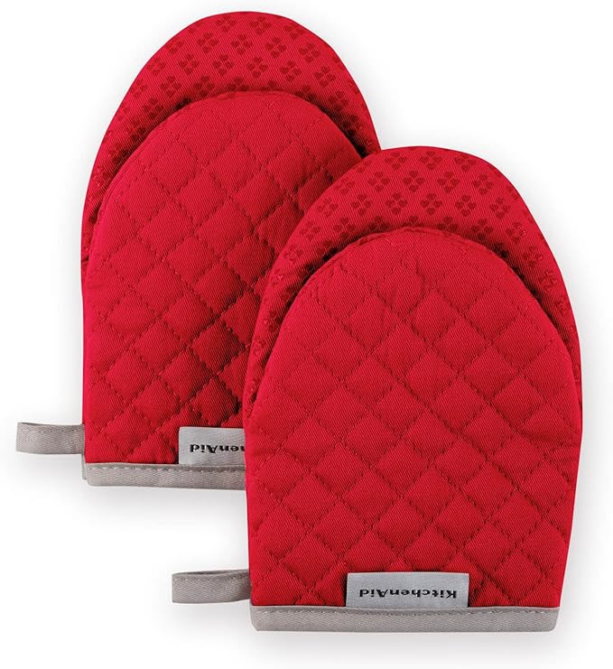 KitchenAid Asteroid Mini Oven Mitt, 5.5"x8", Fire Red 2 Count | Amazon (US)