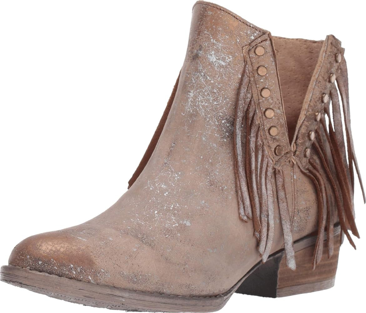 Circle G Womens Q5090 Studded Boots Ankle Low Heel 1-2" - Brown | Amazon (US)