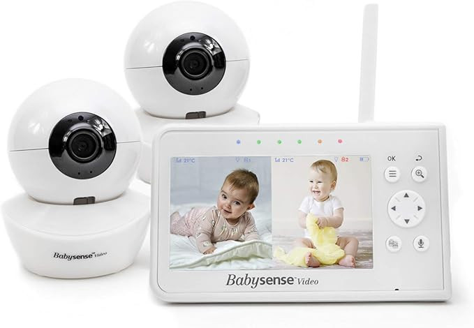 Baby Monitor, Babysense 4.3" Split Screen, Video Baby Monitor with Two Cameras and Audio, Remote ... | Amazon (US)