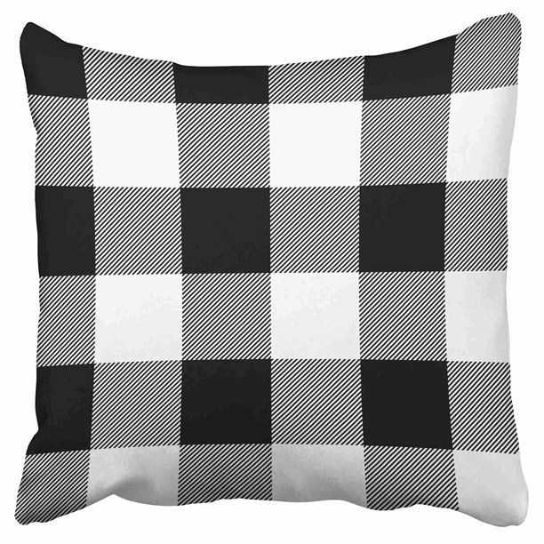 ECCOT Rustic Black and White Buffalo Check Plaid Outdoor Pillow Case Pillow Cover 16x16 inch | Walmart (US)