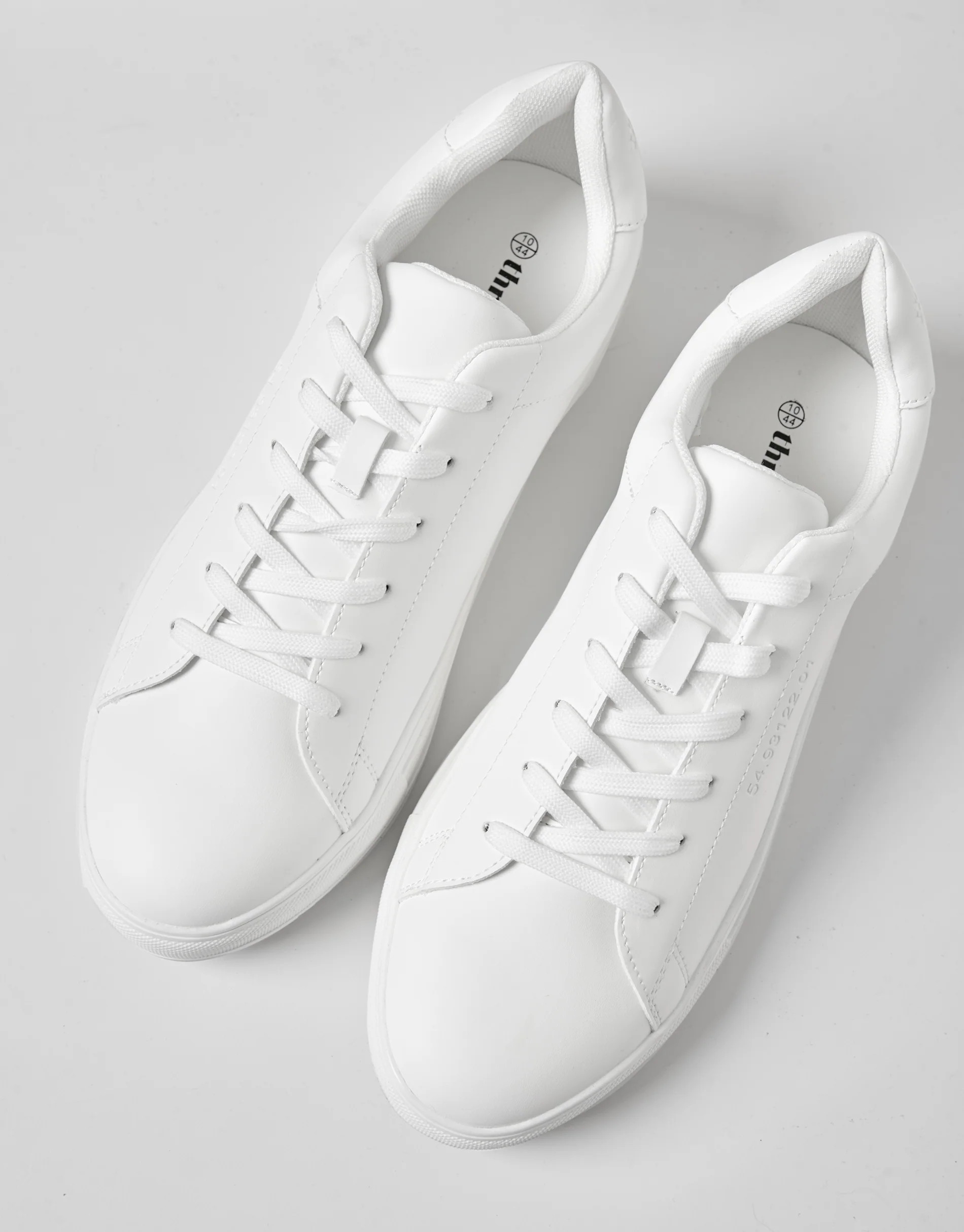 PU Court Trainers in White | Threadbare UK