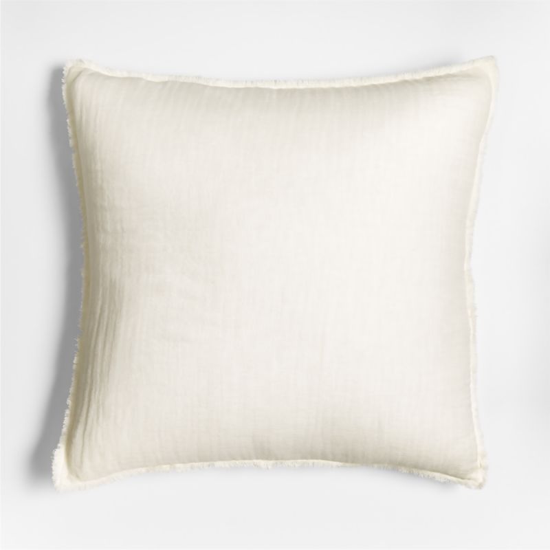 Arla 23" Eyelash Crisp White Throw Pillow | Crate & Barrel | Crate & Barrel