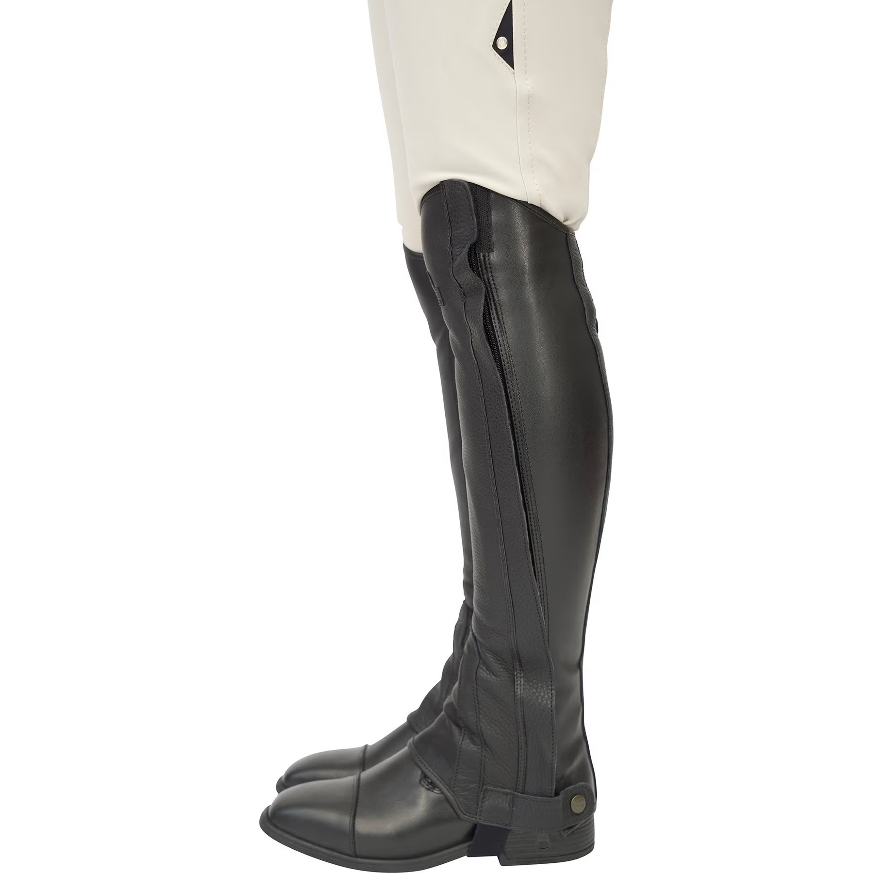 Grand Prix Full Italian Leather Half Chaps, Black, 15/17 | Chewy