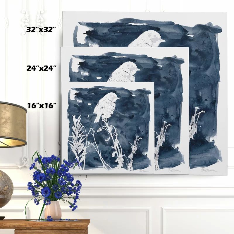 'Indigo Bird I' Wrapped Canvas Painting on Canvas | Wayfair North America