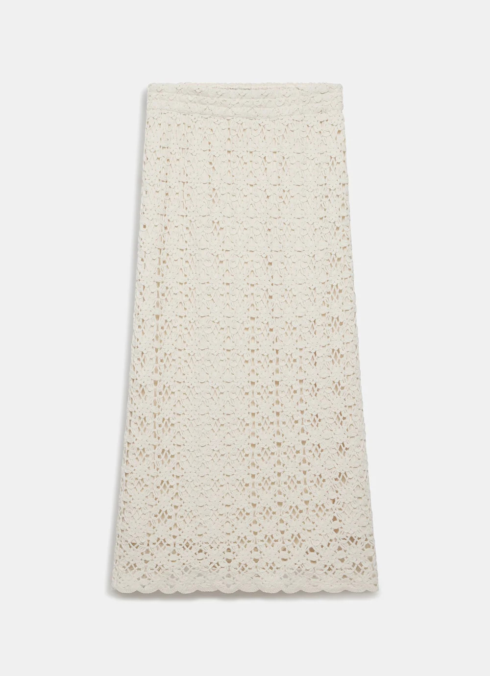 Cream Crochet Knit Midi Skirt | Mint Velvet
