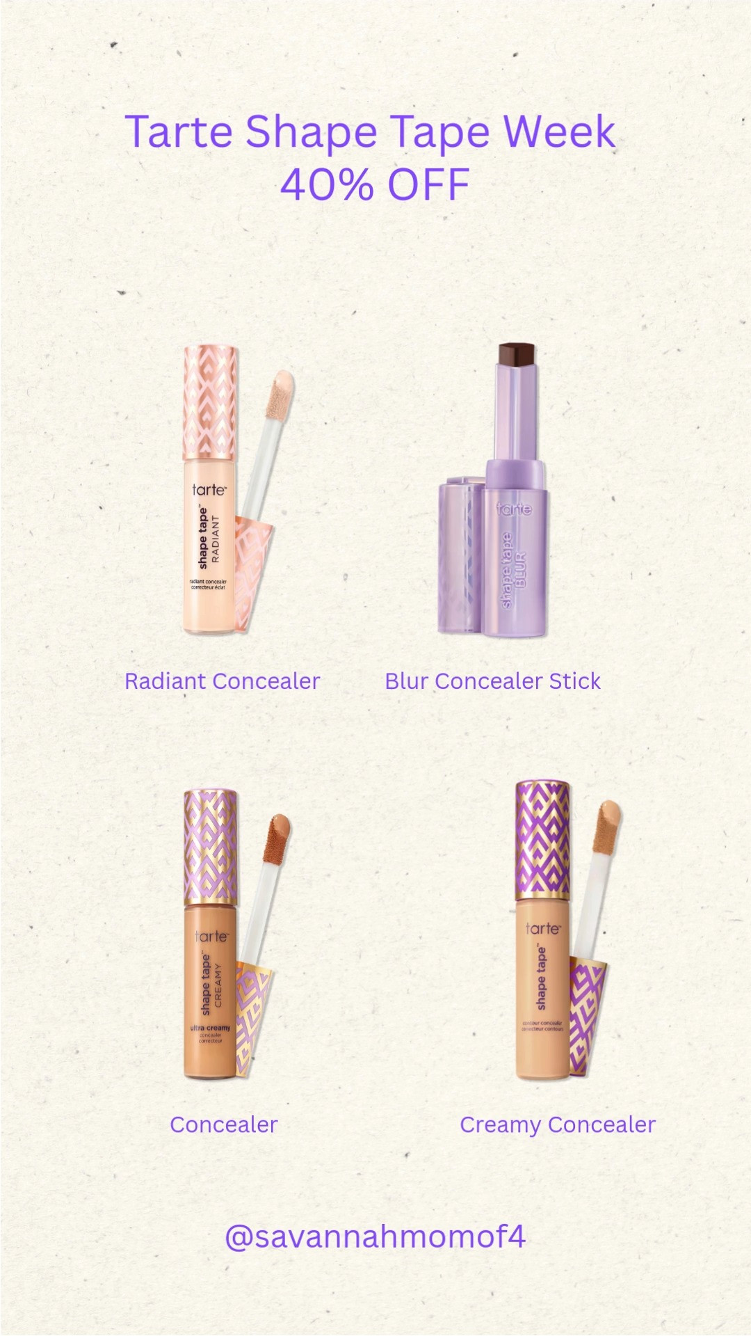 Tarte Shape Tape is finally 40% off at Ulta this week, and it’s the perfect time to restock or try it if you’ve been curious. This concealer is my go‑to for full coverage, bright under‑eyes, and that smooth, lifted look without creasing. I’m linking my favorite shades and the best bundles so you can grab them while they’re marked down.

If you love long‑wear concealer, hydrating formulas, or easy everyday makeup, this sale is worth jumping on. Shop the deal directly through my links — the discount applies all week. 

@ulta 
@Tarte 

 #LTKFindsUnder50 

#LTKSaleAlert #LTKBeauty