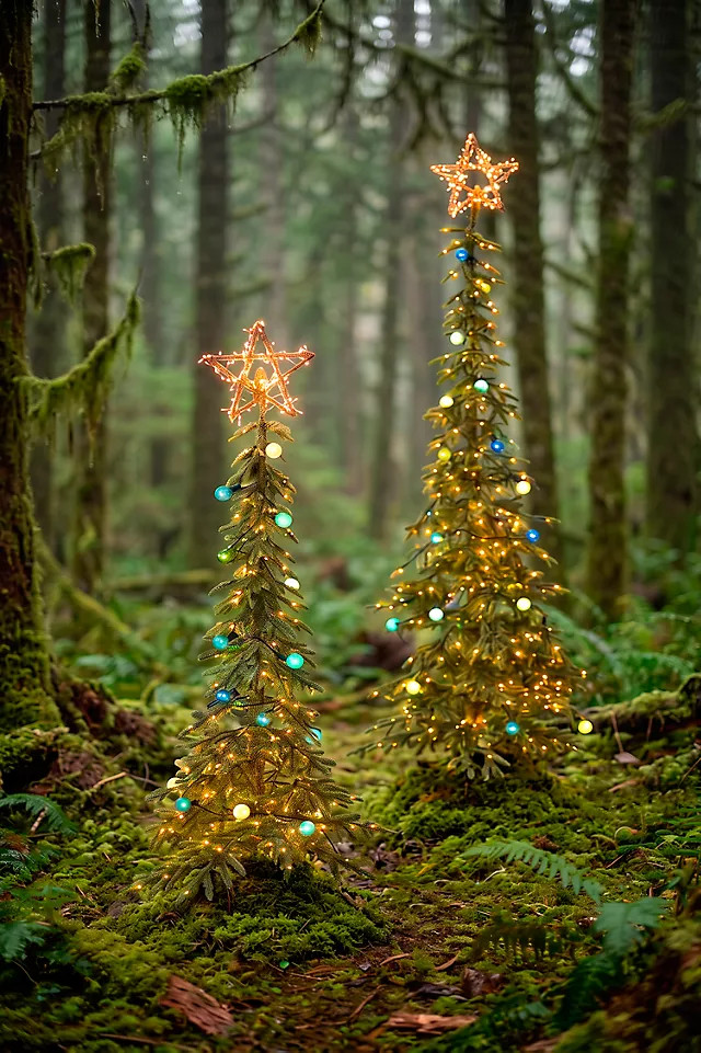 Artificial Pre-Lit Alpine Tree Fir in Green, Size: Medium at Terrain | Terrain