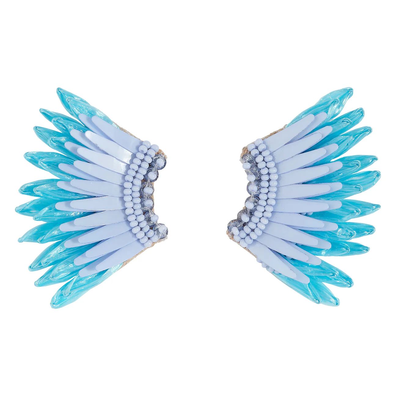 Mini Raffia Madeline Earrings Powder Blue | Mignonne Gavigan