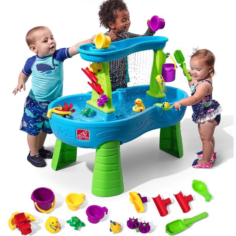Step2 Rain Showers Splash Pond Toddler Water Table, Kids Water and Sand Activity Sensory Playset,... | Amazon (US)