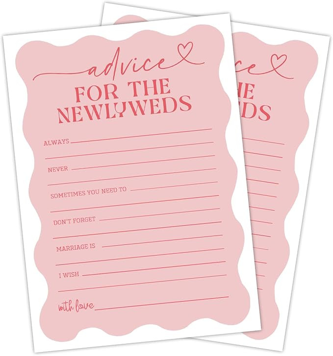 Wedding Traditions Game for Bridal Shower Pink and Red Bridal Shower Party Games for Guests 30Pcs... | Amazon (US)