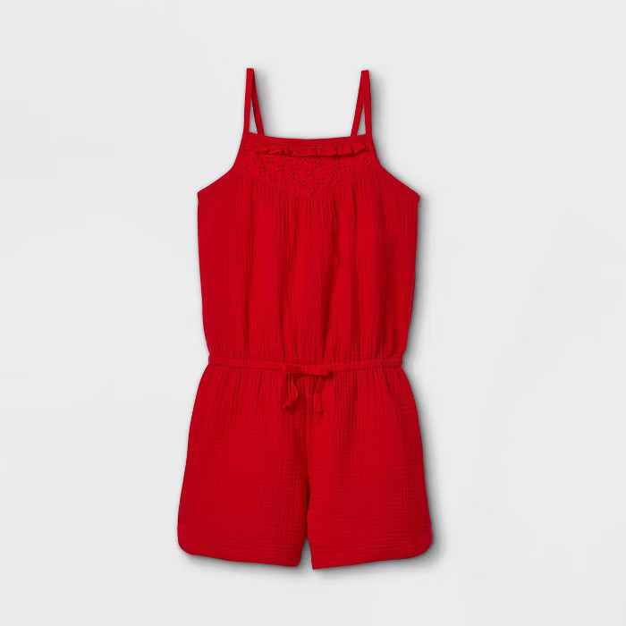 Girls' Eyelet Sleeveless Romper - Cat & Jack™ | Target