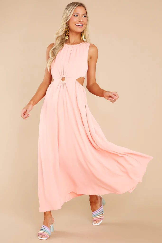 Wander With Me Peach Maxi Dress | Red Dress 