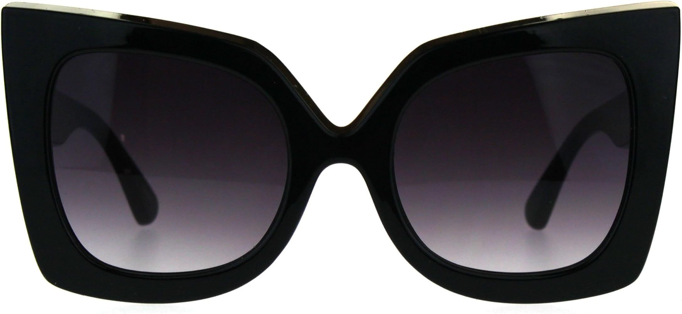 Womens Sunglasses Oversized Fashion Square Butterfly Metal Top Accent | Amazon (US)