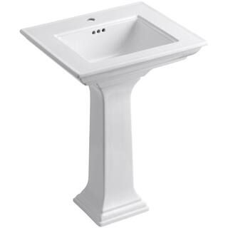 KOHLER Memoirs Stately Ceramic Pedestal Bathroom Sink Combo in White with Overflow Drain K-2344-1... | The Home Depot