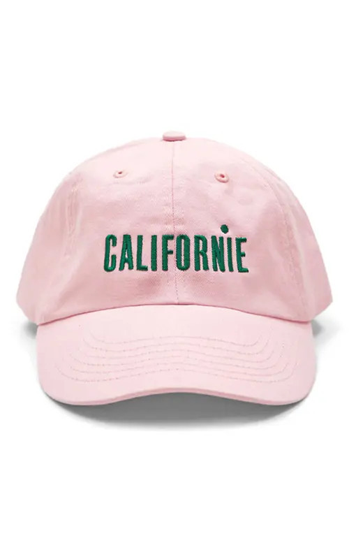 Clare V. Californie Embroidered Cotton Twill Baseball Cap in Light Pink Embroidered Fern at Nordstrom | Nordstrom