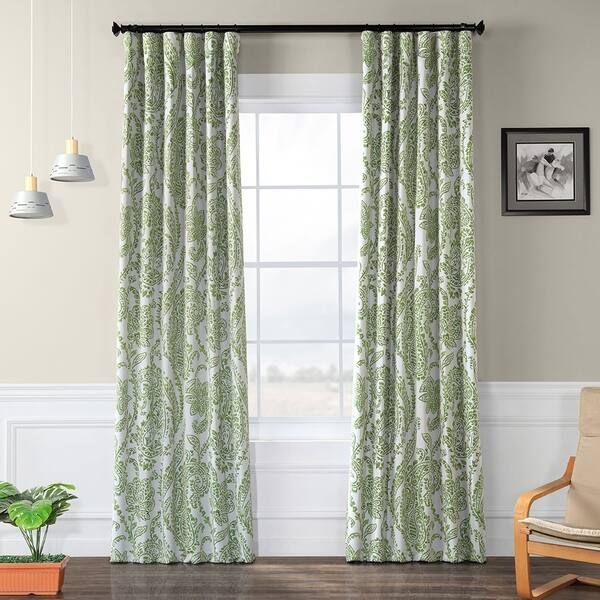 Exclusive Fabrics Tea Time Blackout Curtain Panel Pair - 50 X 108 - Blue | Bed Bath & Beyond