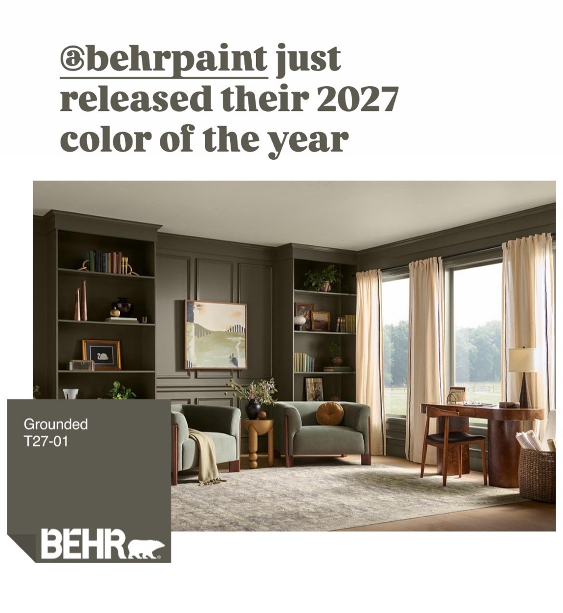 Berh released their 2027 paint color of the year and I love it! 👏🏻

Linking a large peel & stick paint sample here. I think this color would look great on kitchen cabinets.

#LTKHome