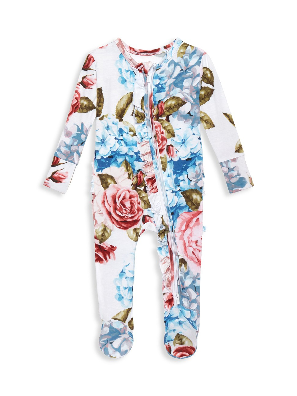 Posh Peanut Baby Girl's Hydrangea Footie Ruffled Double Zippered Coverall - Size 3 Months | Saks Fifth Avenue