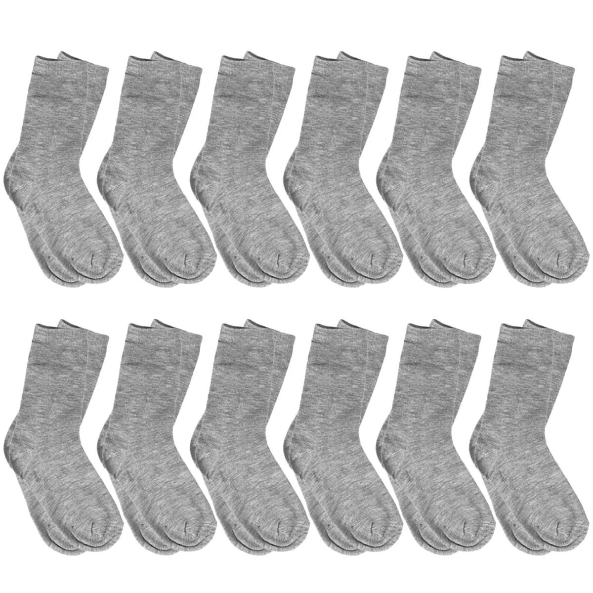 Falari 12 Pairs Boy Toddler Kids Cotton Crew Socks 4-6 Years Gray | Walmart (US)