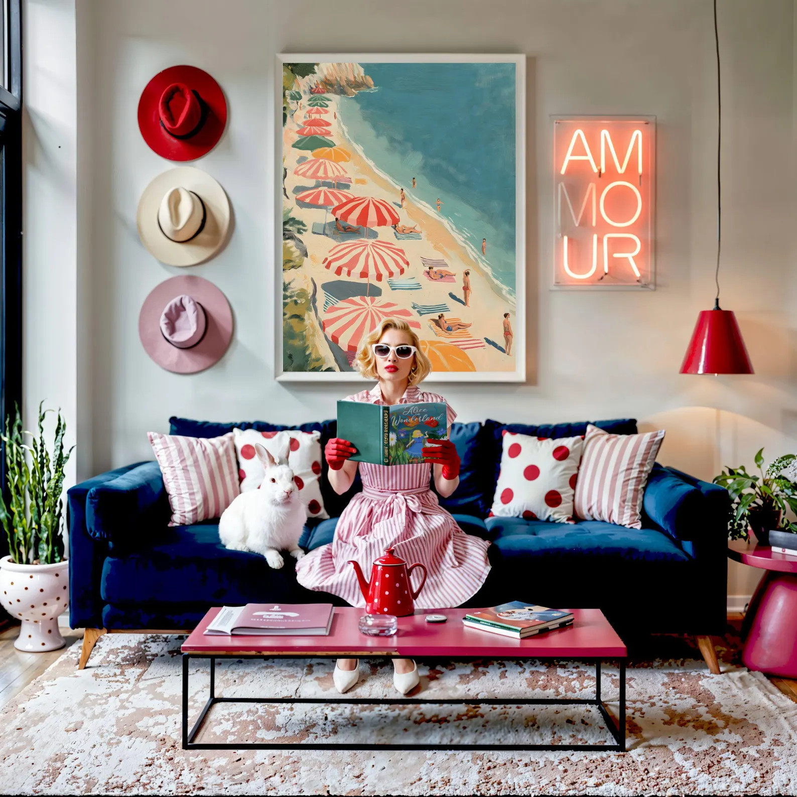 Summer Retro Beach Oil Painting Coastal Seascape Wall Art, Retro Coastal Art Printable Vintage Be... | Etsy (US)