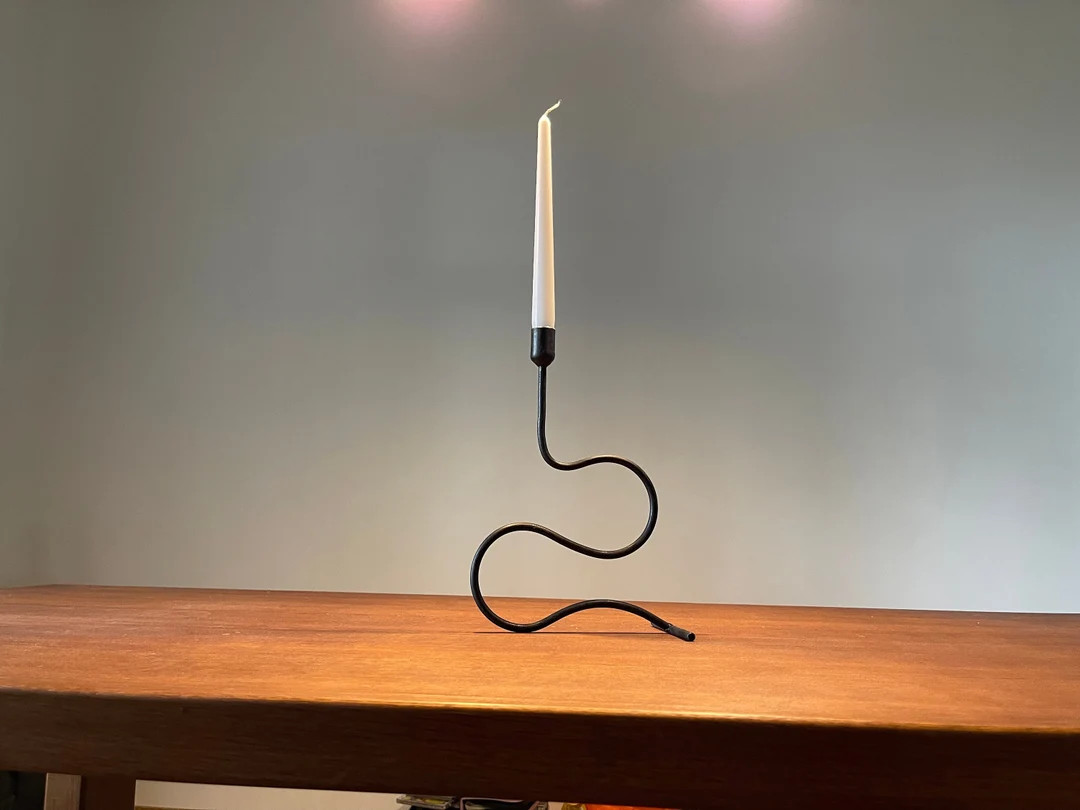 Forged Standing Type Candlestick Blacksmit Made S-type Snake Style S-shape Wavy Style Candle Hold... | Etsy (US)