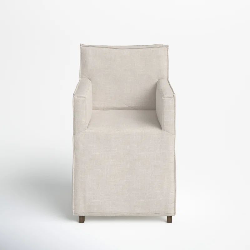 Caple Linen Upholstered Arm Chair in Cream | Wayfair North America