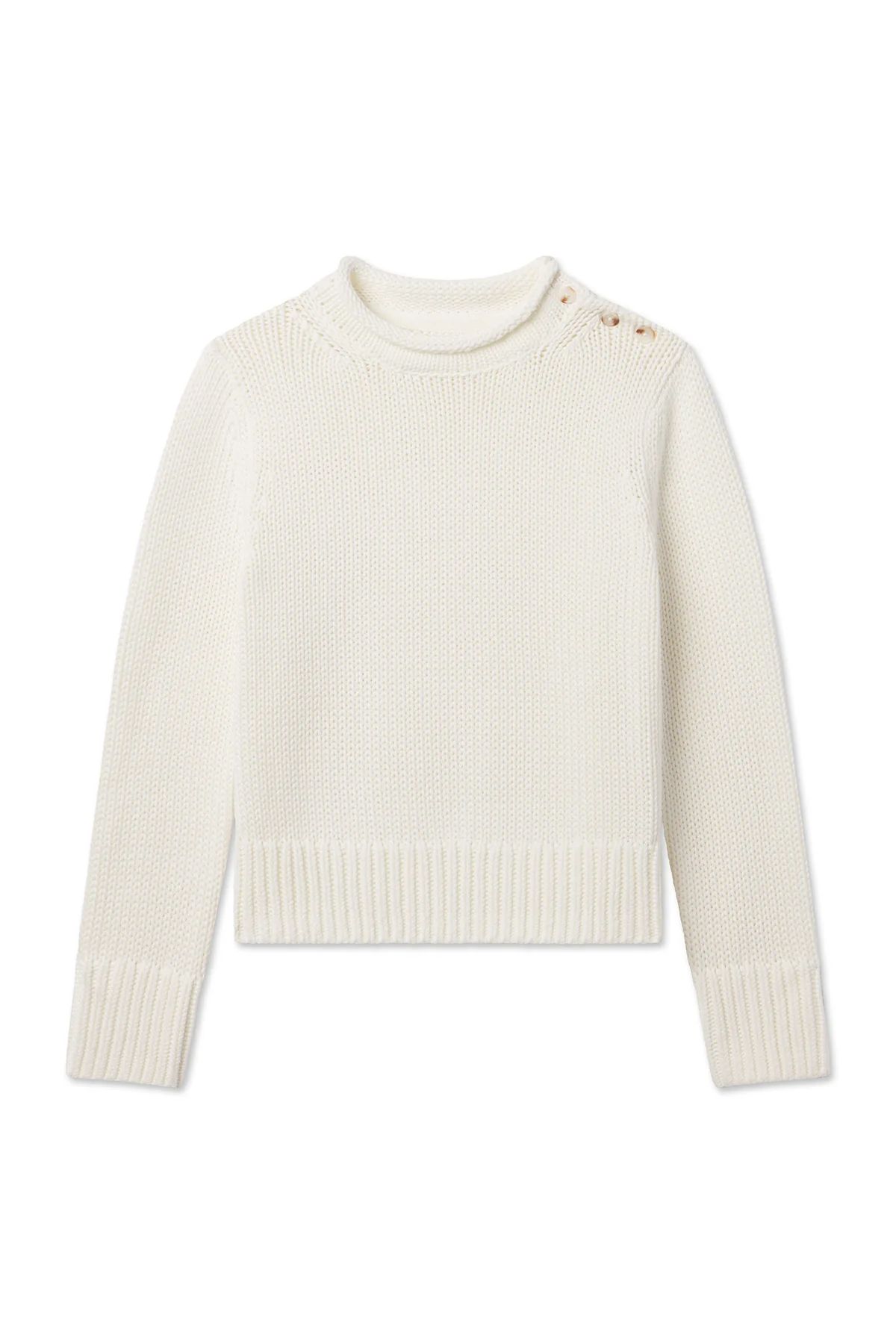 Jane Cotton Sweater in Ivory | Lake Pajamas
