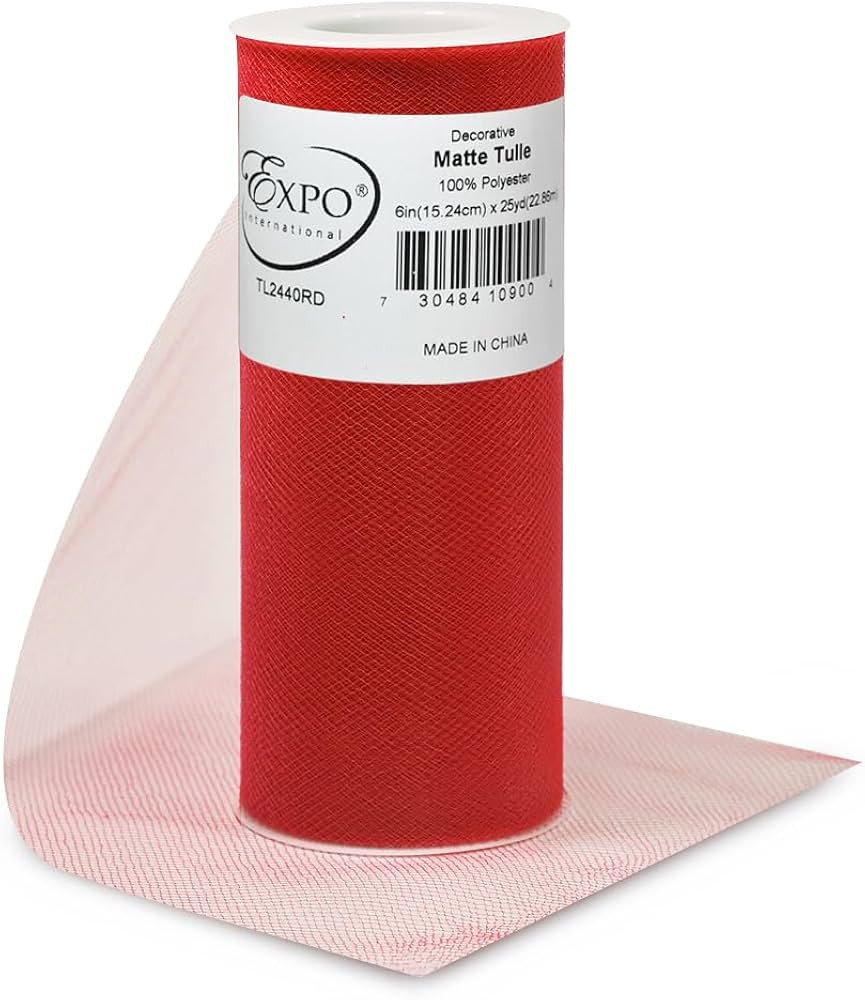 Expo International Decorative Matte Tulle, Roll/Spool of 6 Inches X 25 Yards, Polyester-Made Tull... | Amazon (US)