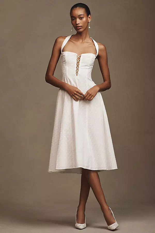 Lady in Lace Up Midi Dress | Anthropologie (US)