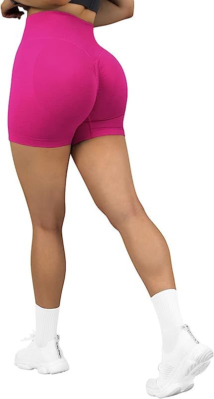 SUUKSESS Women Seamless Booty Shorts Butt Lifting High Waisted Workout Shorts | Amazon (US)