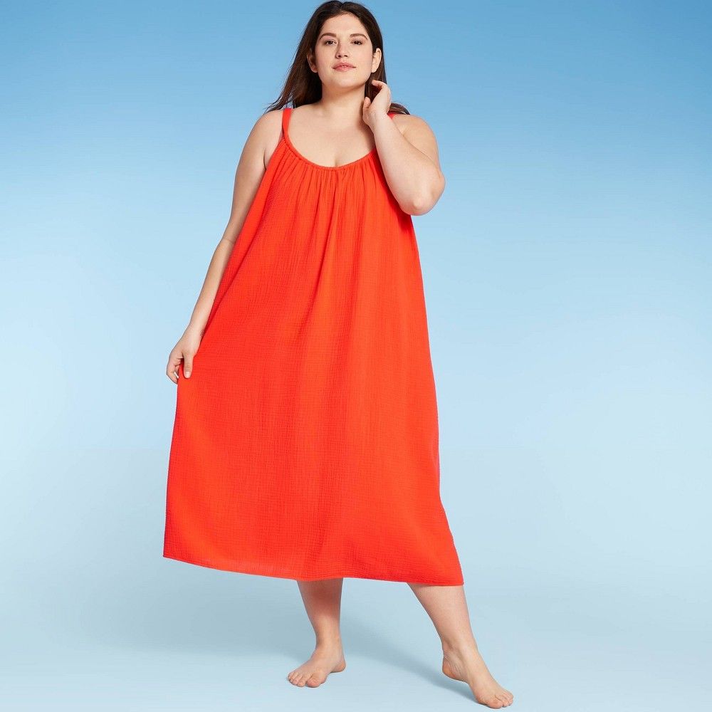 Women's Plus Size Midi Cover Up Dress - Kona Sol™ | Target
