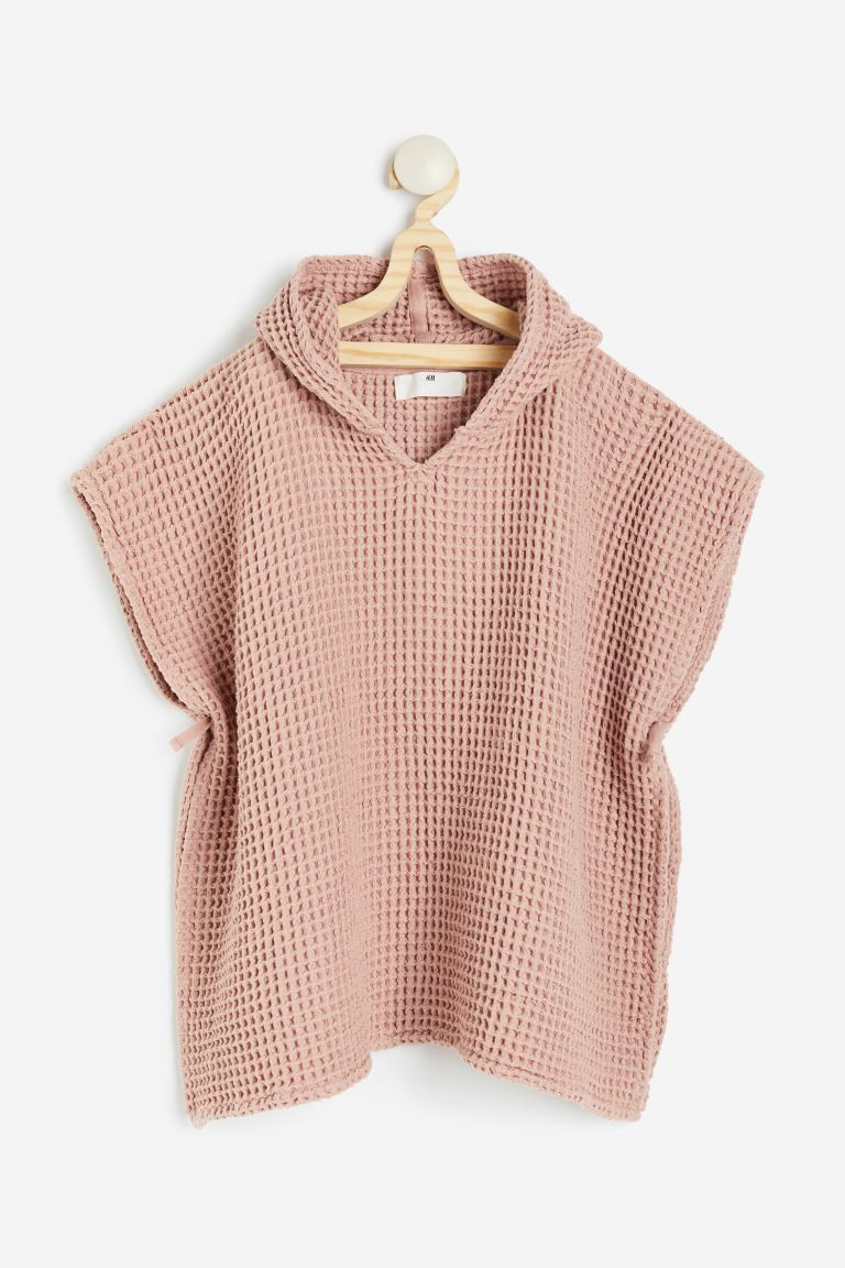 Waffled Poncho Towel - Dusty pink - Kids | H&M US | H&M (US + CA)