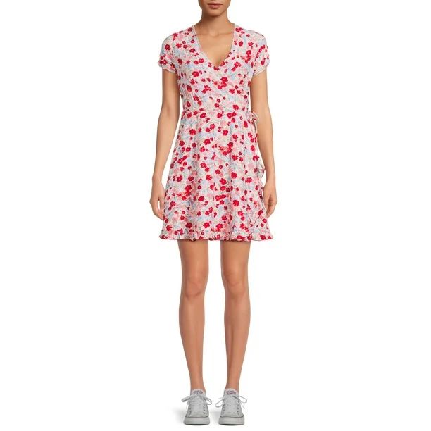 No Boundaries Juniors' Wrap Dress - Walmart.com | Walmart (US)