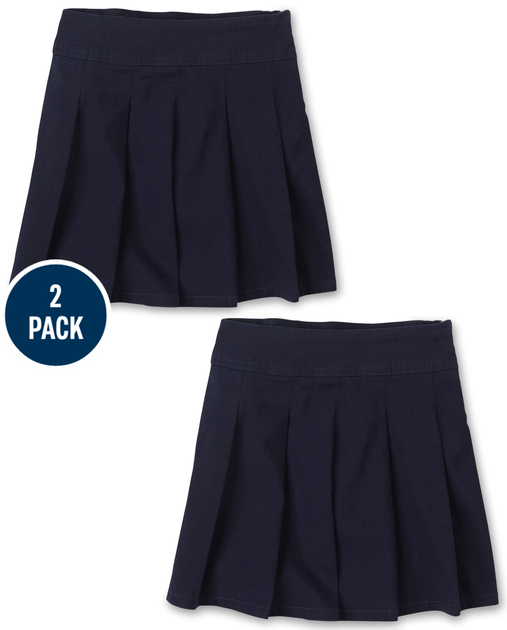Girls Uniform Pleated Skort 2-Pack - tidal 1 | The Children's Place
