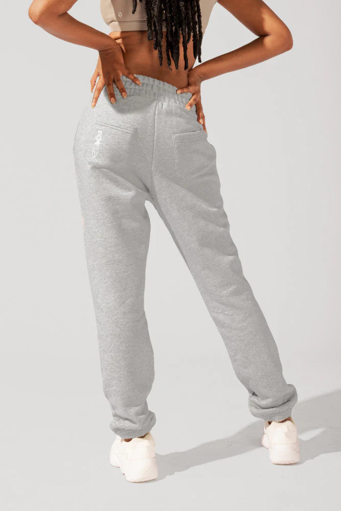 Cloud Rollover Oversized Sweatpant With Pockets For Women - Heather Grey M | POPFLEX