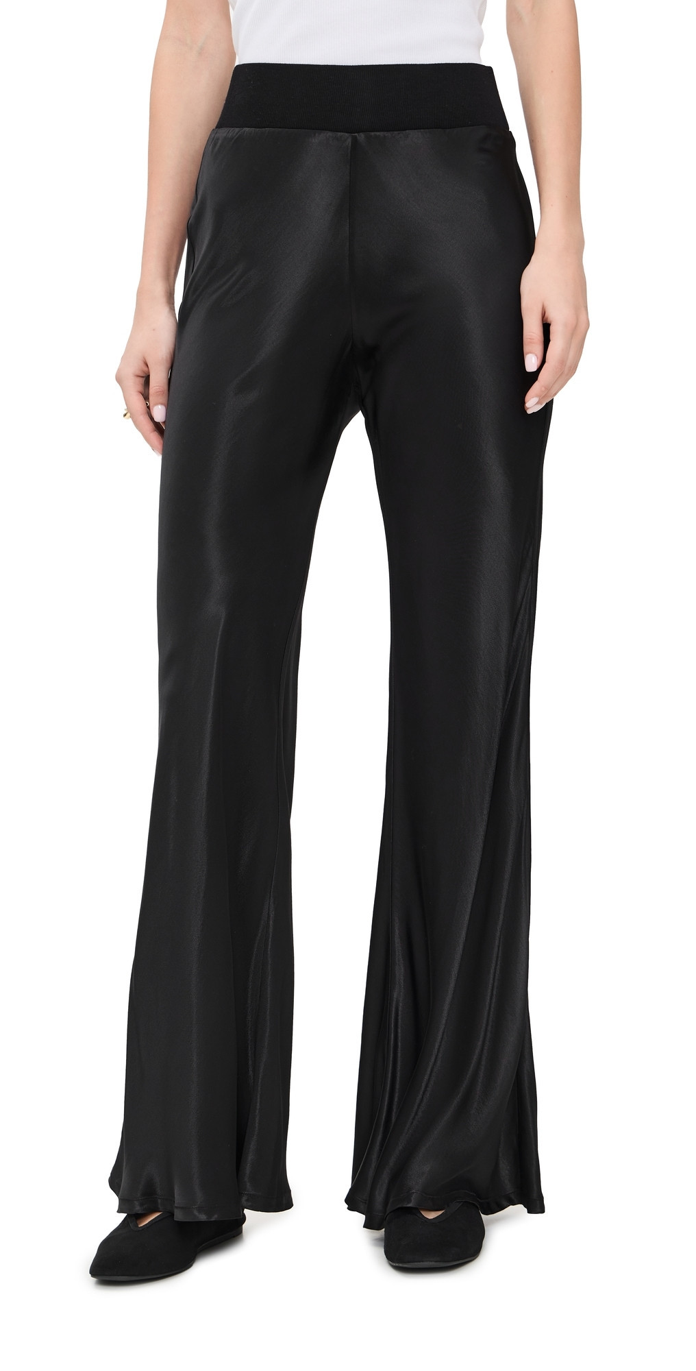 Enza Costa Bias Cut Satin Pants Black 4 | Shopbop