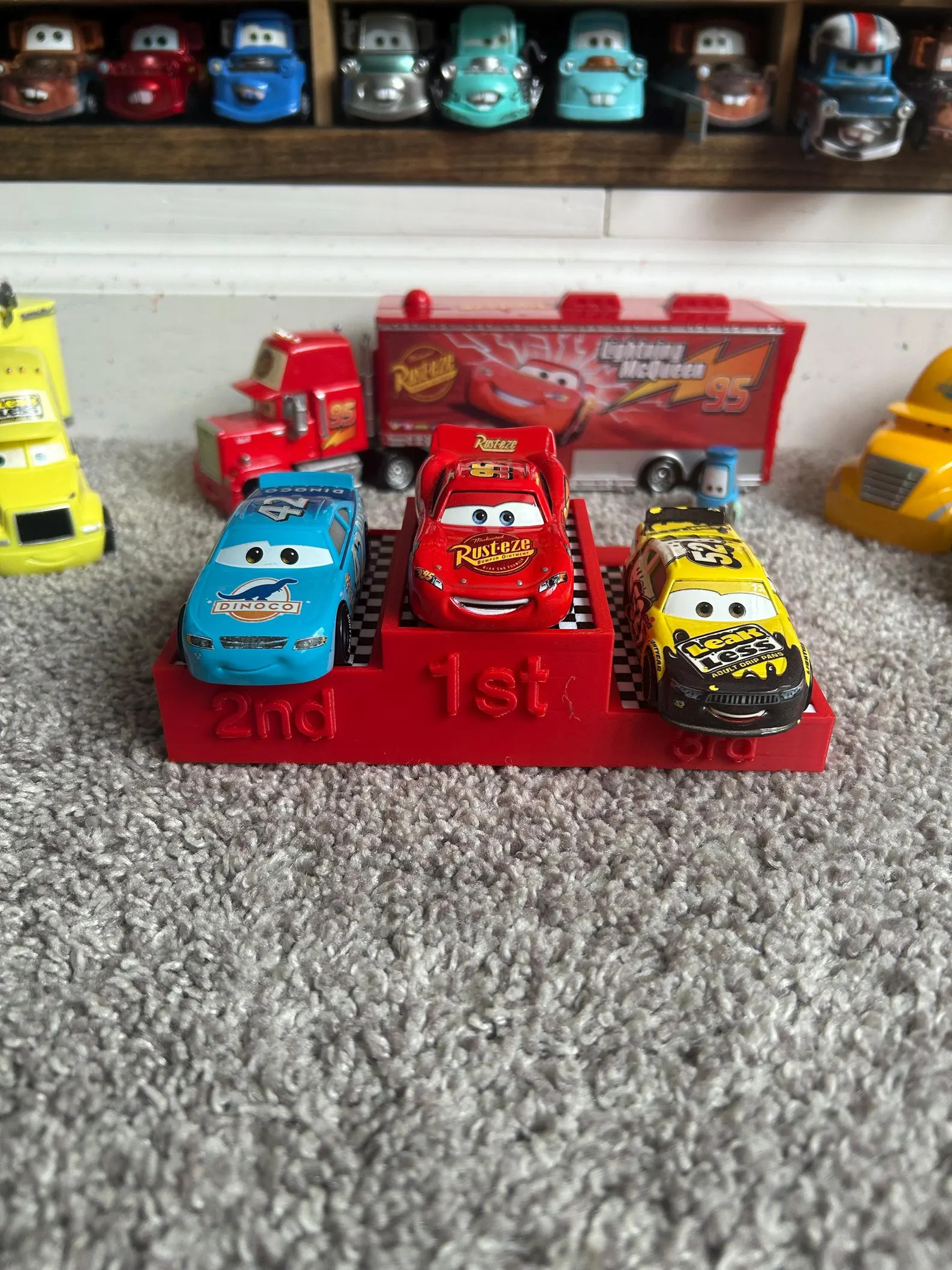 Diecast Race Car Podium - Disney Pixar Cars - Hot Wheels | Etsy (US)