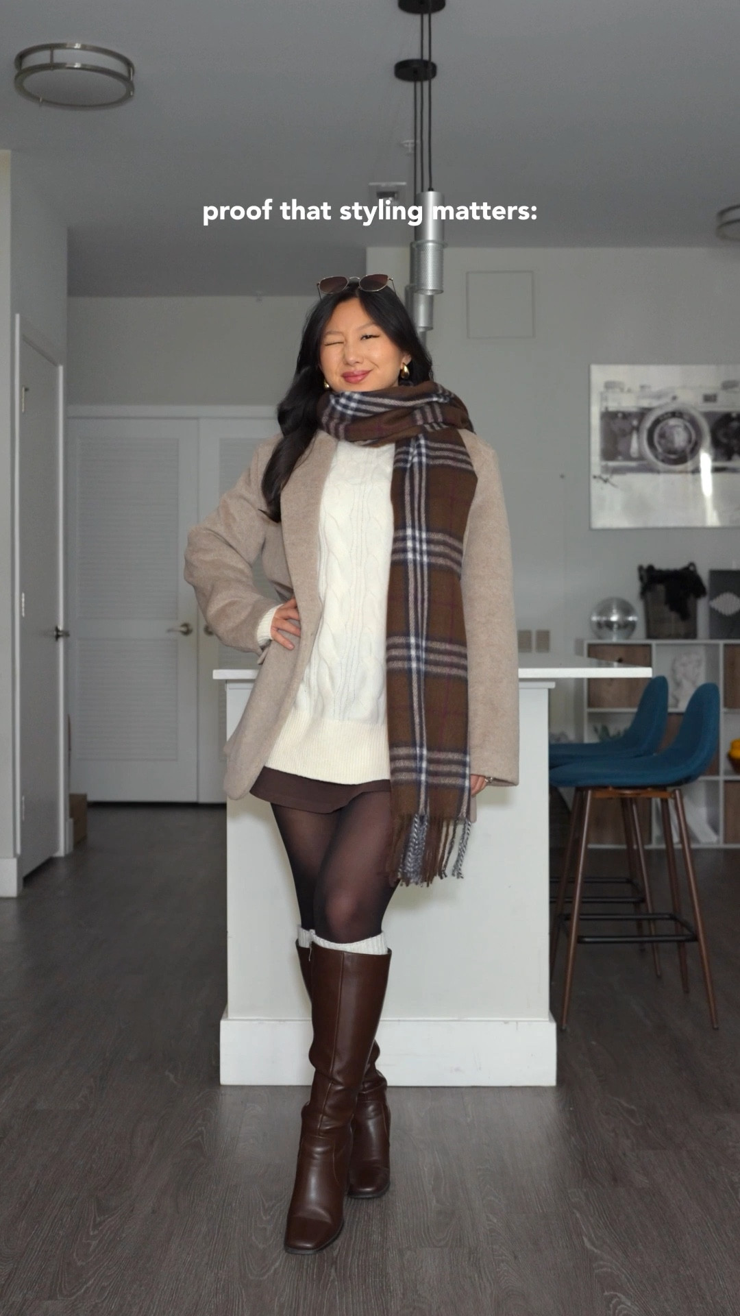Brown Mini Skort: size XS
Brown Knee High Boots: true to size

Outfit idea, style tips, how to style, fall fashion 

#LTKSeasonal #LTKgrwm #LTKootd