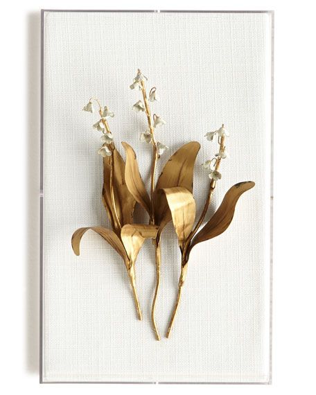 Original Gilded Lily of the Valley on Linen | Horchow