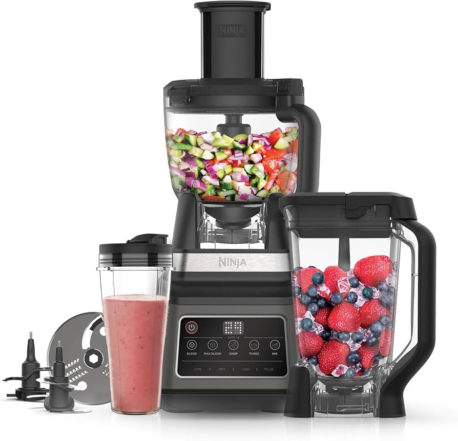 Ninja 3-in-1 Food Processor & Blender with 5 Automatic Programs: Blend, Max Blend, Chop, Mix, Pur... | Amazon (UK)