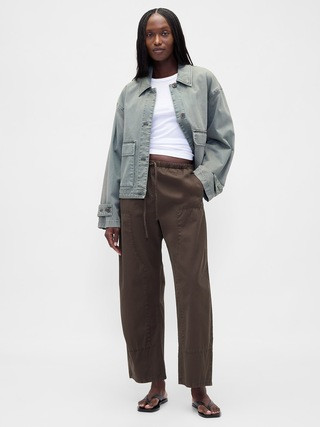 Twill Easy Double-Knee Barrel Pants | Gap (US)