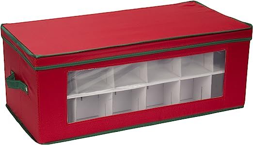 Household Essentials 551RED Large Christmas Tree Ornament Storage Box | Stores Up to 36 Xmas Orna... | Amazon (US)