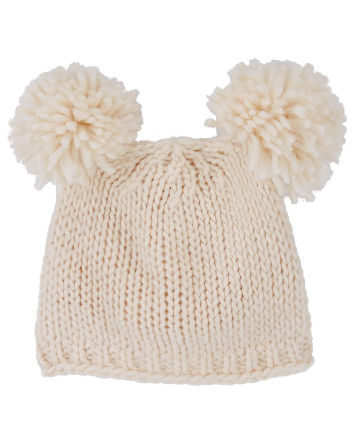White Baby White Double Pom Pom Hat  | carters.com | Carter's