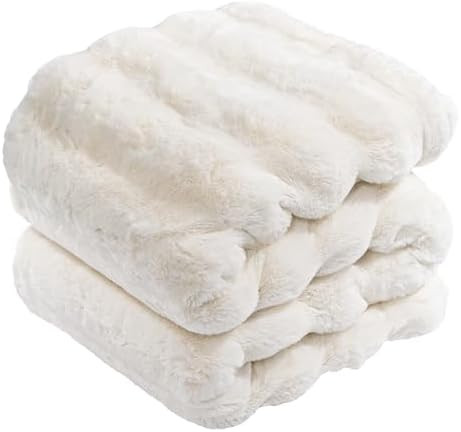 Touchat Luxury Faux Rabbit Fur Throw Blanket for Couch, Super Heavy Warm Cozy Fuzzy Blanket for S... | Amazon (US)