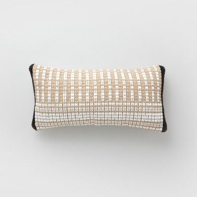 Oversize Lumbar Stripe Outdoor Pillow Natural/White - Project 62™ | Target